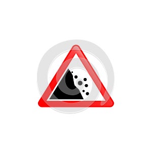 Falling rocks icon. Element of road signs icon for mobile concept and web apps. Colored Falling rocks icon can be used for web and