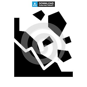 Falling rocks icon or logo isolated sign symbol vector illustration