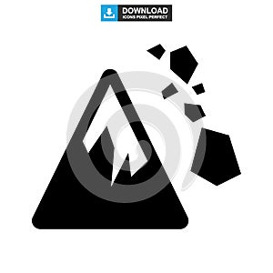 Falling rocks icon or logo isolated sign symbol vector illustration