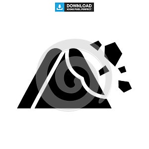 Falling rocks icon or logo isolated sign symbol vector illustration