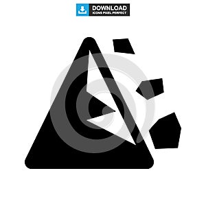 Falling rocks icon or logo isolated sign symbol vector illustration