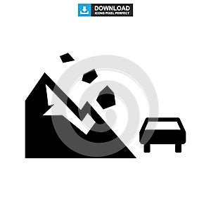 Falling rocks icon or logo isolated sign symbol vector illustration