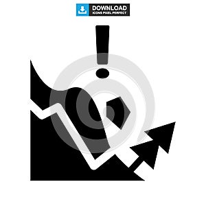 Falling rocks icon or logo isolated sign symbol vector illustration