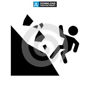 Falling rocks icon or logo isolated sign symbol vector illustration