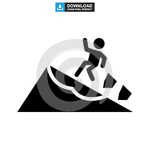 Falling rocks icon or logo isolated sign symbol vector illustration