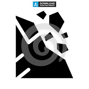 Falling rocks icon or logo isolated sign symbol vector illustration