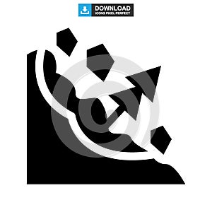 Falling rocks icon or logo isolated sign symbol vector illustration