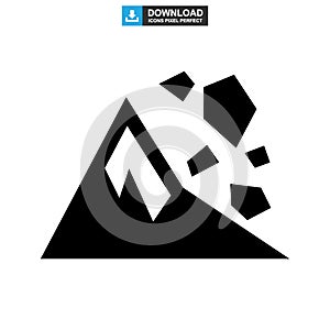 Falling rocks icon or logo isolated sign symbol vector illustration