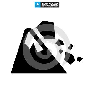 Falling rocks icon or logo isolated sign symbol vector illustration