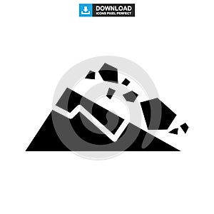 Falling rocks icon or logo isolated sign symbol vector illustration