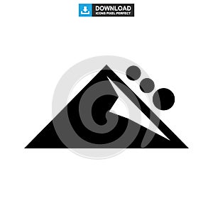 Falling rocks icon or logo isolated sign symbol vector illustration