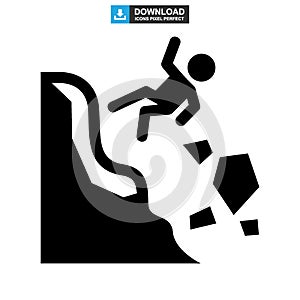 Falling rocks icon or logo isolated sign symbol vector illustration