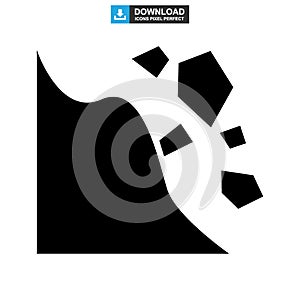 Falling rocks icon or logo isolated sign symbol vector illustration