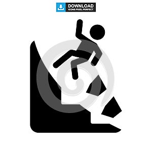 Falling rocks icon or logo isolated sign symbol vector illustration