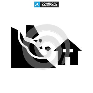 Falling rocks icon or logo isolated sign symbol vector illustration