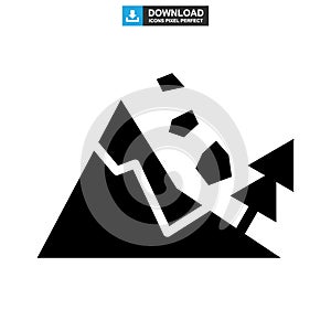 Falling rocks icon or logo isolated sign symbol vector illustration