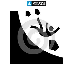 Falling rocks icon or logo isolated sign symbol vector illustration