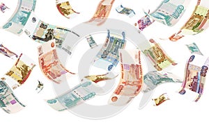 Falling Roubles (isolated with copyspace) photo
