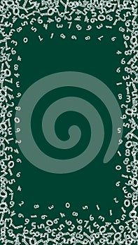 Falling sketch chalk numbers. Math