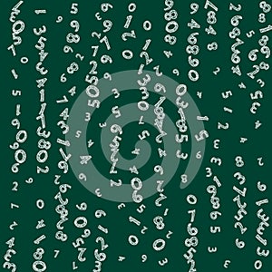 Falling sketch chalk numbers. Math