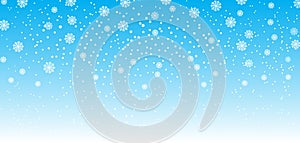 Falling snow background. Vector illustration with snowflakes. Winter snowing sky. Vector