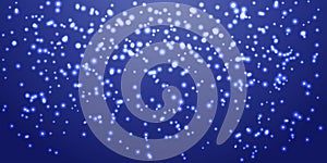 Falling snow on blue background