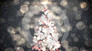 Falling snow with bokeh light Christmas circles