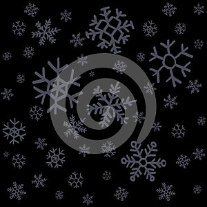 Falling snow or night sky with stars vector seamless pattern.