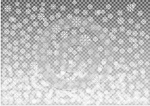 Falling snow vector isolated on transparent background. Snowflake transparent decoration effect. snow flake pattern.