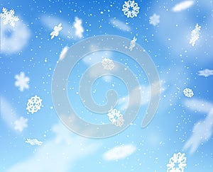 Falling snowflake vector background. EPS10