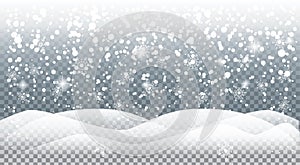 Falling snowflakes snow beautiful background Christmas New Year Event Decoration Vector template sign wallpaper