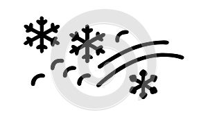 Falling Snowflakes and Wind Vector, Winter Weather Element Graphic, vector design Generative AI
