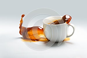 Falling and spilling of a cup of coffee