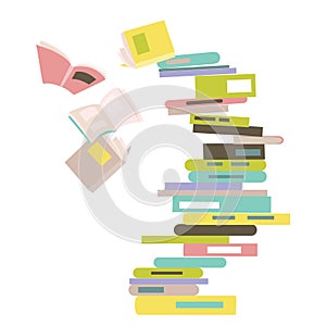 Falling stack of books photo