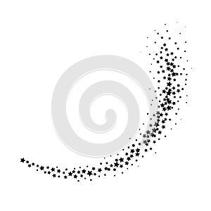 Falling star. Cloud of dust isolated on white background. Vector
