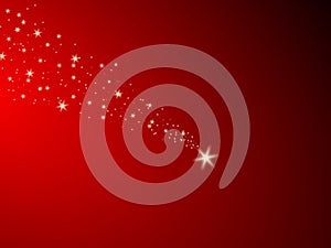 Falling star on the night red sky