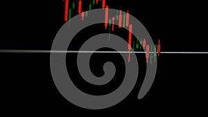 Falling stock exchange market chart of stocks, currencies, Forex, futures, index. Concept of market collapse