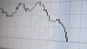 Falling stock exchange market chart of stocks, currencies, Forex, futures, index. Concept of market collapse