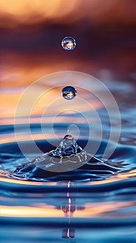 Falling water drop background