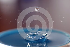 Falling water droplet