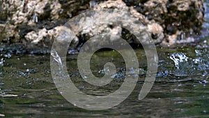 falling water drops on water splash