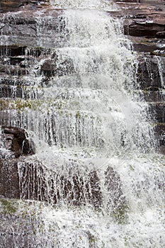 Falling water, waterfall detail in Angel Falls, Venezuela