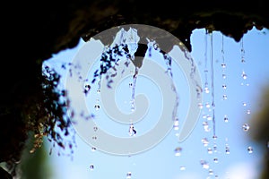 Falling waterdrops with deepth of field