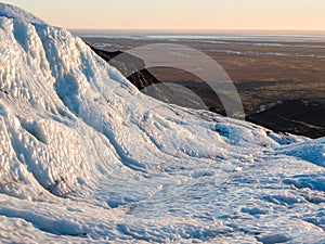 Falljokull Glacier at Sunset photo