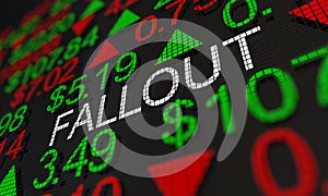 Fallout Stock Market Shares Impact Reaction Downturn 3d Illustration