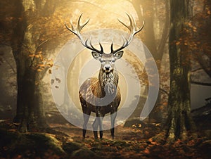 Ai Generated illustration Wildlife Concept of Fallow Deer