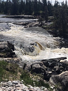 Falls along Wabigoon River, Ontario, Canada photo