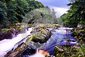 Falls of Feugh Waterfall during Salmon Run Season