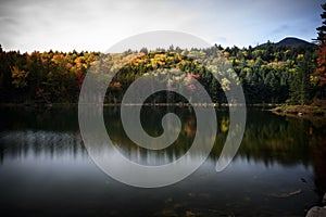 Falls pond during fall foliage season