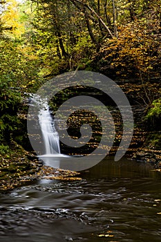 Falls of She-Qua-Ga Creek - Waterfall in Autumn - Montour Falls, New York photo